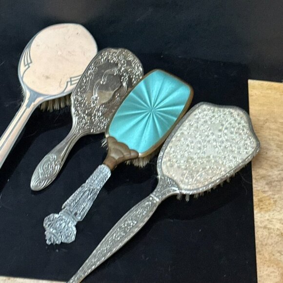 Antique Brush Lot Vanity Vintage Brushes Art Deco Nouveau Shabby Chic 1920s - Picture 9 of 11